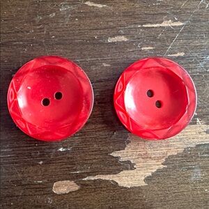 1.5” Cherry Red 50’s Carved lucite Buttons